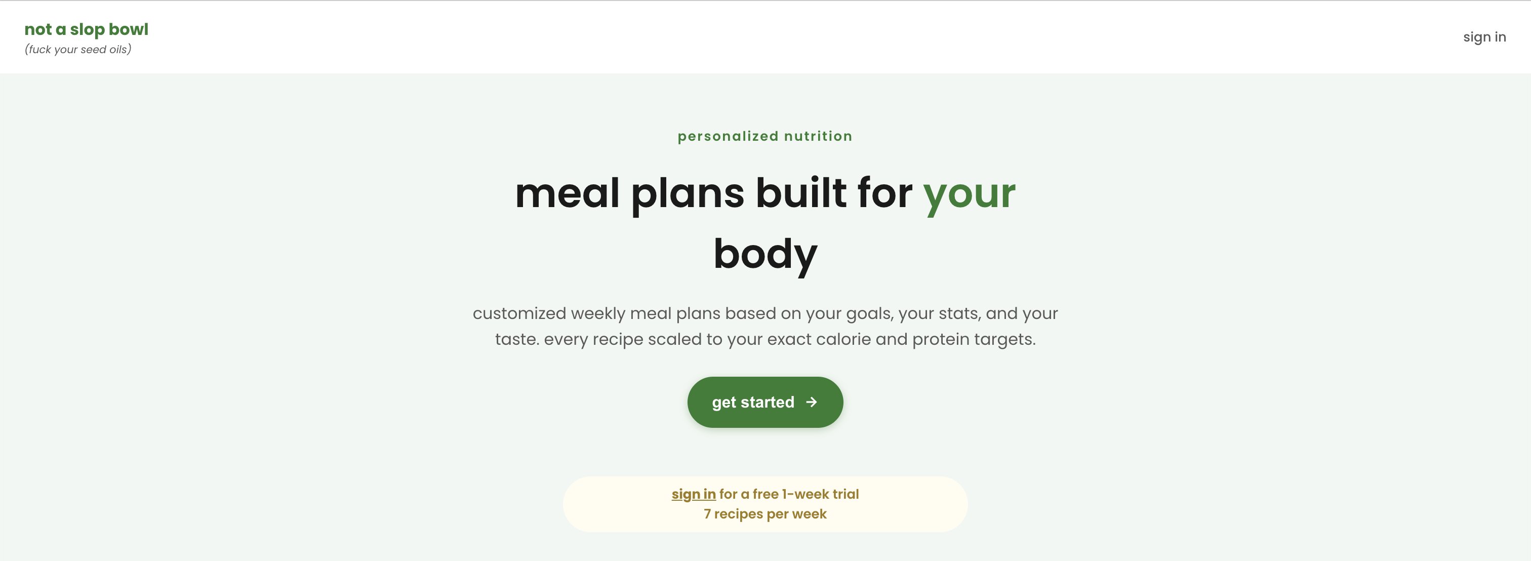 not a slop bowl screenshot